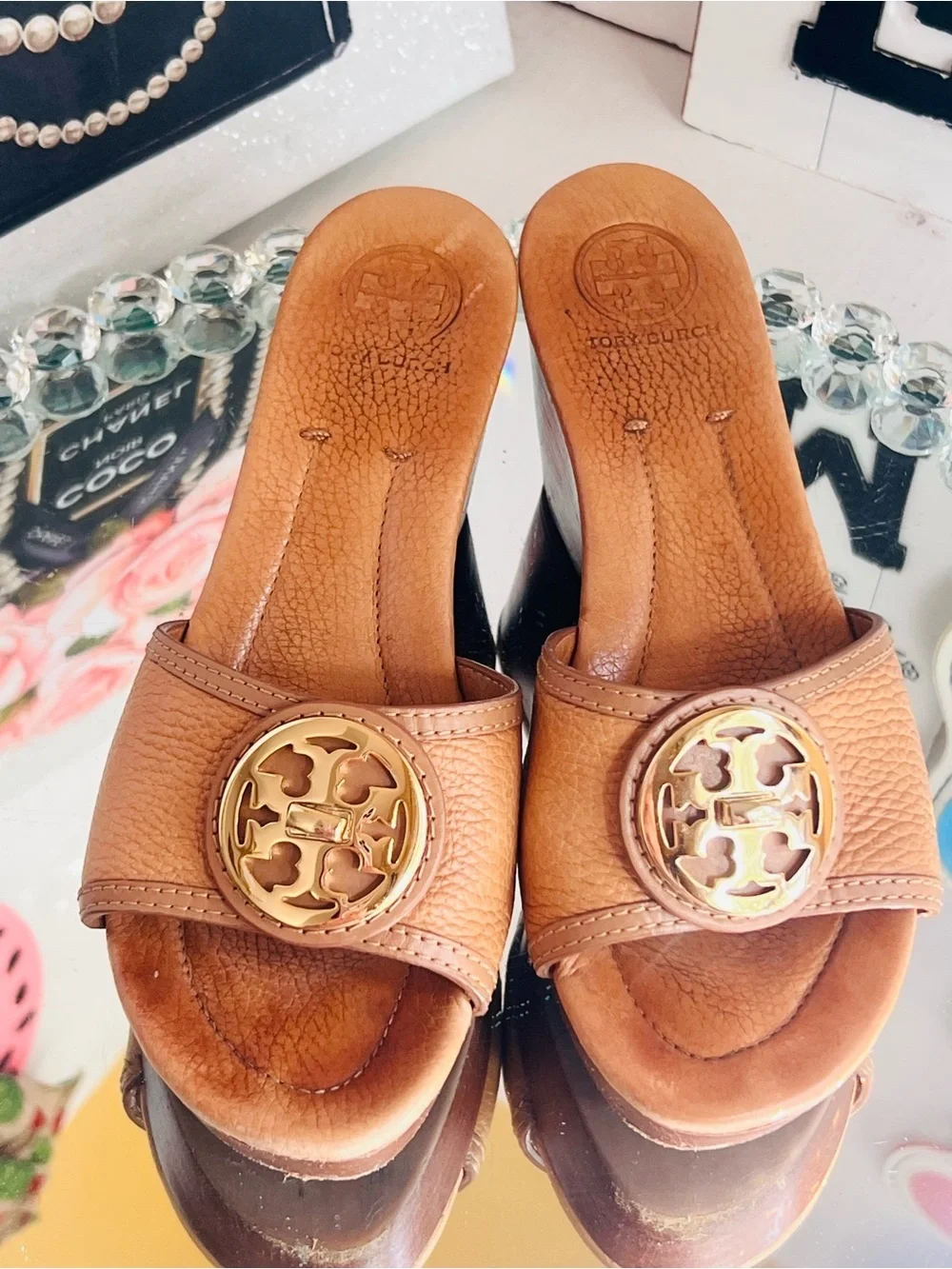 Tory Burch cognac leather
